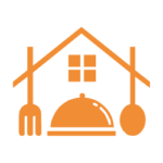 Signet des Leverkusener Küchenstudios: Haus mit Besteck
